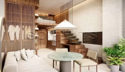 Apartamento tipo studio em Moema com 23,96m² sem vaga de garagem.