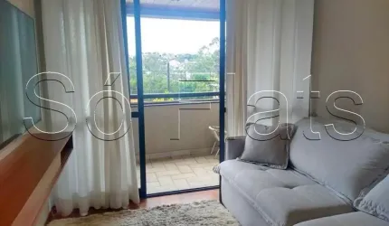 Flat estilo residencie disponível para locação contendo 90m², 3 dorme e 2 vagas em Alphaville.