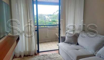 Apto estilo residencie disponível para locação contendo 90m², 3 dorme e 2 vagas em Alphaville.
