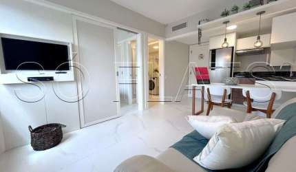Ninety, flat disponível para locação nos Jardins, contendo 33m², 1 dormitório e 1 vaga.