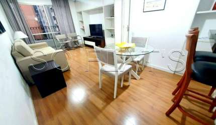 Flat no Jardins com famosa planta de 70m² com quarto e sala separado no Jardim Paulista.