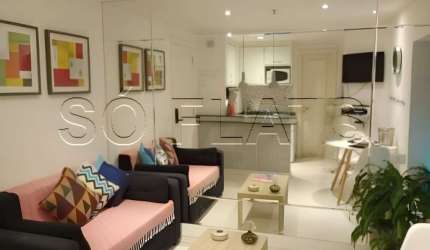 Excelente flat disponível para locação no edifício Modus Vivendi no bairro dos Jardins.