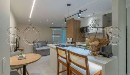 Excelente flat disponível para locação no edifício Modus Vivendi no bairro dos Jardins.