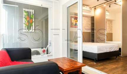 Studio no London SP disponível para locação contendo 35m², 1 dormitório e 1 vaga de garagem.