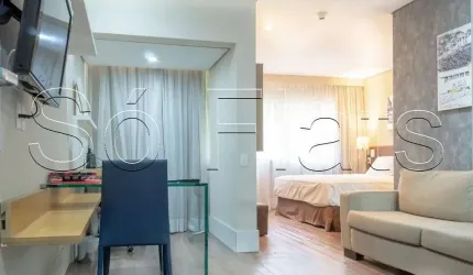 Flat Transamérica Berrini disponível para venda com 32m², 01 dormitório e 01 vaga de garagem