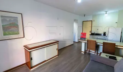 Flat mobiliado com arrumação de quarto, com cozinha completa com geladeira grande. Sem burocracia.