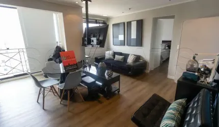 Flat mobiliado com 2x dorms para locação ao lado da Av dos Bandeirantes e Faculdade Anhembi/Morumbi.