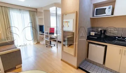 Flat totalmente mobiliado no Jd Paulista próx a Av 9 de Julho e Hospital Sírio-Libanês. Sem fiador.
