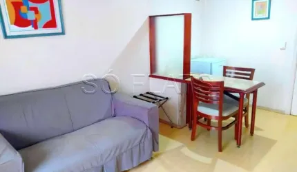 Flat com excelentes serviços e ótima localização no Jardim Paulista. Sem burocrcia na locação.
