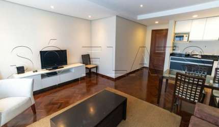 Residencial com serviços, com 1 dormitório todo mobiliado de alto padrão em Pinheiros. Sem fiador.