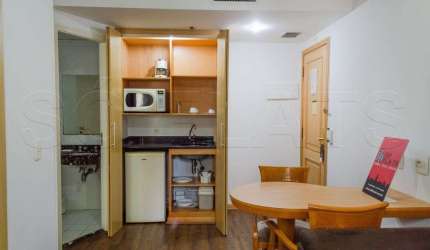 Flat mobiliado em Pinheiros 28m² 1 dormitório e 1 vaga  para locação.
