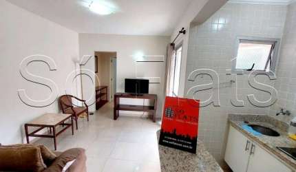 Flat totalmente mobiliado no Ibirapuera para locação com entrada imediata.