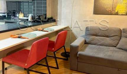 Flat no Hampton Park disponível para locação com 31m², 1 dormitório e 1 vaga de garagem.