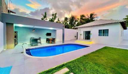 Casa em Jauá, Terreno Excedente, 3 Quartos, Suíte, Área Gourmet, Piscina, para Venda, no Condominio Brisas de Jauá 3, em Camaçari.