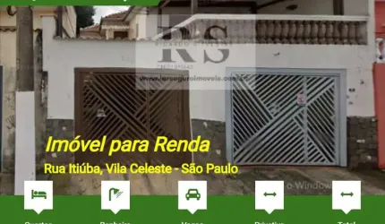 Imóvel para Renda para Venda em São Paulo, Vila Celeste, 2 dormitórios, 1 banheiro, 2 vagas