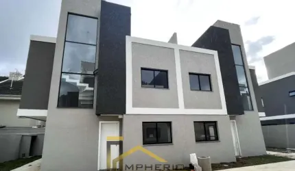 Linda casa em condomínio à venda em Curitiba-PR, bairro Uberaba: 3 quartos, 1 suíte, 1 sala, 4 banheiros, 1 vaga, 105,53 m².