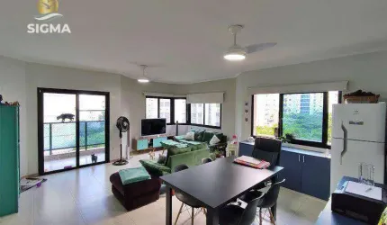 Perto da praia - Flat com 3 dormitórios - Condomínio com lazer - 2 vagas - Pitangueiras - Guarujá/SP.