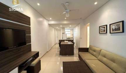 PERTO DO MAR - Apartamento na Praia das Pitangueiras de 2 dormitórios prédio com churrasqueira. Guarujá-SP.