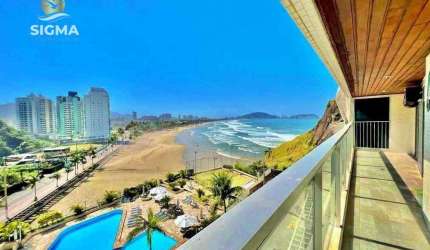 FRENTE MAR - Apartamento com 3 dormitórios à venda na Praia das Pitangueiras - Guarujá/SP.