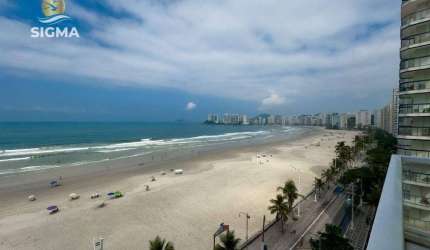 FRENTE-MAR - SACADA - Apartamento na Praia das Pitangueiras, 2 dormitórios sendo 1 suíte, 1 vaga, Guarujá-SP.