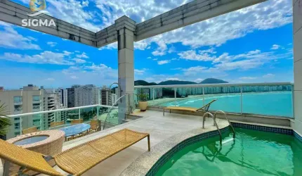 Frente mar - Cobertura com 4 suítes - Piscina e churrasqueira - 2 vagas - Jardim Astúrias - Guarujá/SP