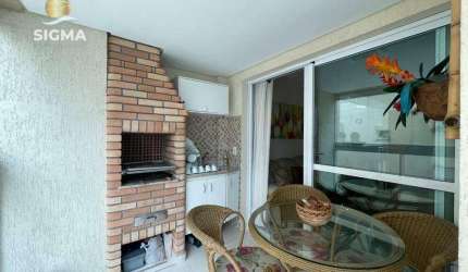 Apartamento com 3 dormitórios sendo 1 suíte com varanda gourmet em prédio com lazer e 2 vagas na Praia da Enseada - Guarujá.