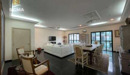 Apartamento à venda com 3 suítes em prédio com lazer completo e 2 vagas - Praia das Pitangueiras, Guarujá.