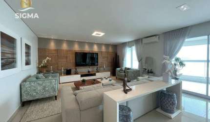 Apartamento alto padrão de frente para o mar com 3 suítes em prédio com lazer e 3 vagas - Praia da Enseada, Guarujá.