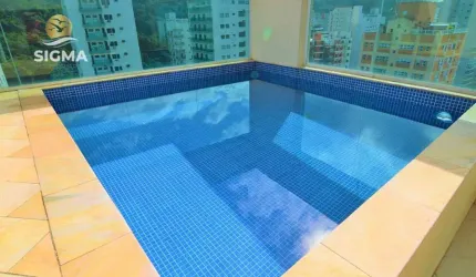 Perto da praia - Cobertura com 2 suítes - Piscina e churrasqueira - Condomínio com lazer - 2 vagas - Pitangueiras - Guarujá/SP.