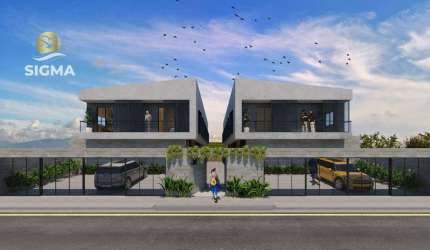 Sobrado em construção à venda com 3 dormitórios - Condomínio com piscina - 1 vaga - Tombo - Guarujá/SP