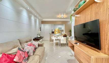Apartamento com 3 quartos sendo 1 suíte à venda, 90 m² por R$ 695.000 - Pitangueiras - Guarujá/SP.