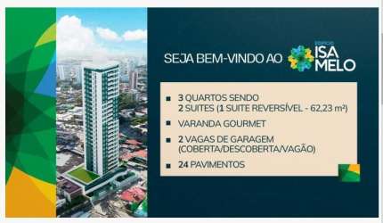 3 Quartos, 2 Suítes, 2 Vagas, na Ilha do Retiro