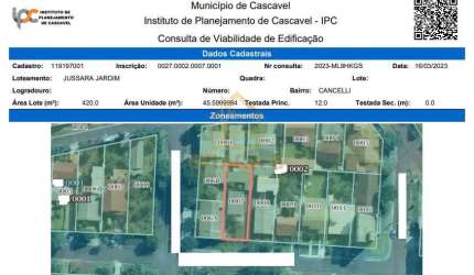 Terreno, Cancelli, Cascavel - R$ 365 mil, Cod: 194