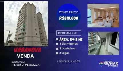 Apartamento para Venda em São José dos Campos, Urbanova VI, 3 dormitórios, 1 suíte, 2 banheiros, 2 vagas