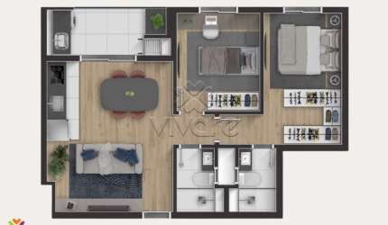 Apartamento com 2 quartos à venda na Rua Arthur Mohr, 326, Portão, Curitiba, 57 m2 por R$ 576.900