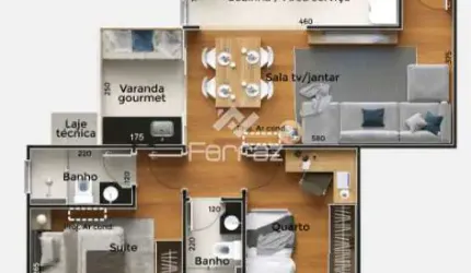Apartamento à venda, 2 quartos, 1 suíte, 1 vaga, Grand Ville - Uberlândia/MG