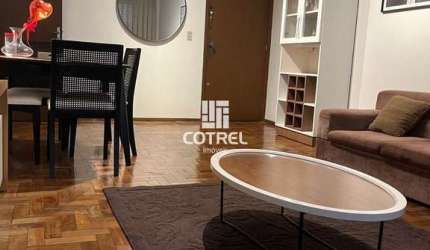 Apartamento mobiliado com 2 dormitórios, suíte, dependência e garagem