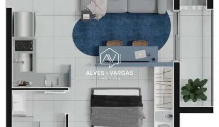 Apartamento com 1 quarto à venda na Avenida República Argentina, 1793, Água Verde, Curitiba por R$ 474.600