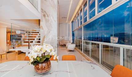 Condomínio Horizonte JK Avenida Presidente Juscelino Kubitschek, 1545. Apartamento à venda, duplex mobiliado e decorado por Lethicia Panossian, 172m², 2 suítes e 2 vagas no Condomínio Edificio Horizon