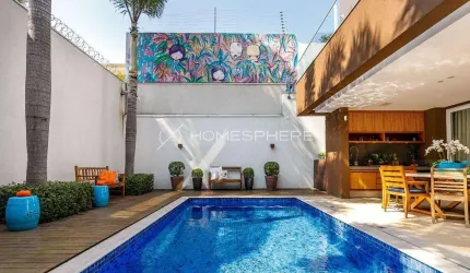 Jardim Paulista Rua Henrique Martins. Casa à venda Jardim Paulista, 3 quartos, sendo 3 suítes, 495m², Projeto Dado Castello Branco, paisagismo por Maria João d'Orey, piscina, área gourmet, rooftop e 3