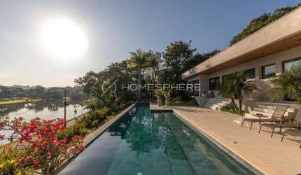 Itu Terras de São José I Casa à venda em Condomínio Terras de São José, 900m², Projeto Pablo Lanza, 5 quartos, sendo 5 suítes, casa térrea, lazer e vista para o lago