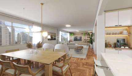 Condomínio Rio Piracicaba Higienópolis Avenida Angélica, 1777. Apartamento à venda 240m², 3 quartos, sendo 1 suíte, reformado, planta quadrada e bem distribuída, projeto Cecília Hayashi