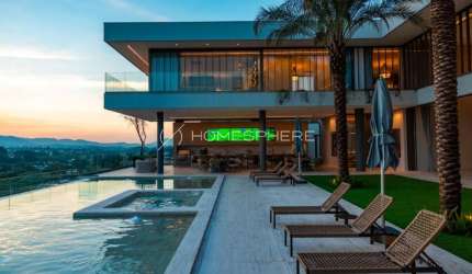 Residencial Tambore 2. Mansão à venda em Alphaville, Projeto Lethicia Panossian, luxo em cada detalhe, casa mobiliada e decorada, 2.205m², 6 suítes, Spa, piscina, 18 vagas e vista privilegiada