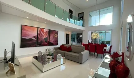 Excelente casa à venda com quatro quartos, área privativa 302m²,  dois pavimentos, Alphaville Litoral Norte 1, Abrantes, Camaçari - Ba