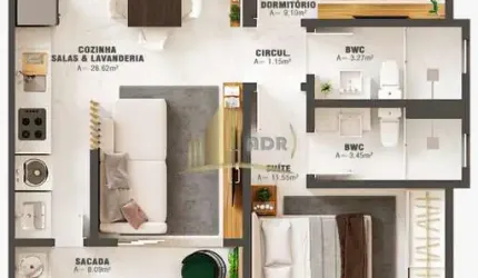 Apartamento com 2 quartos à venda no Gravata, Navegantes , 73 m2 por R$ 599.000