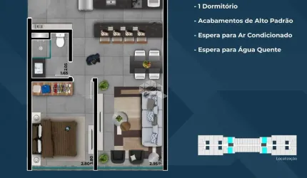 Apartamento 01quarto/dormitório, 01vaga/box no condomínio Livin' Resort House!