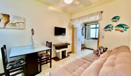 Apartamento 01 dormitório, mobiliado, churrasqueira  Beira Mar