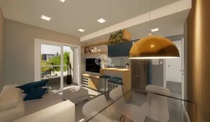Apartamento a venda 2 quartos/dormitórios com suíte, sacada integrada com churrasqueira e vaga de garagem,  próximo Shopping
