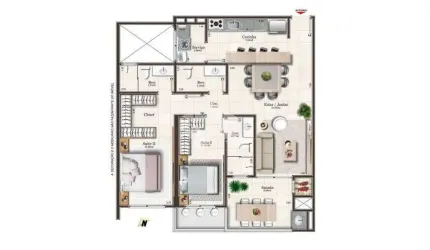 Apartamento 2 suítes em Campinas-SJ