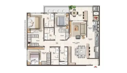 Apartamento 3 suítes em Campinas-SJ